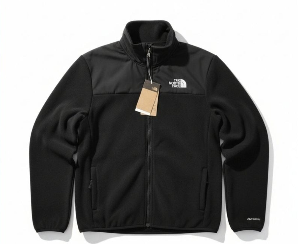 Veste polaire noire zippée de la marque The North Face