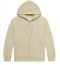 Hoodie Zippé Beige Ami De Coeur Embossé en Coton