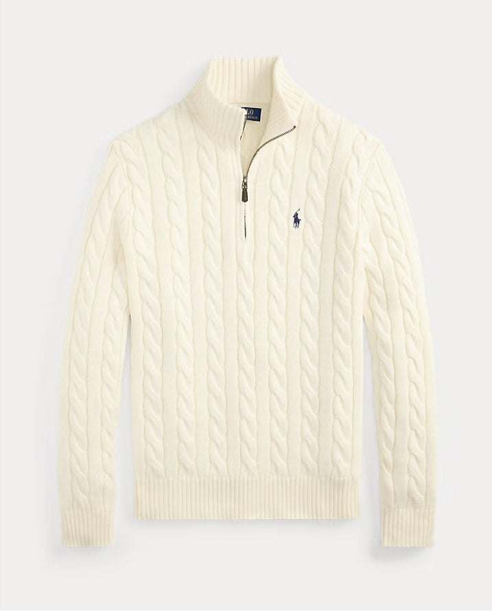 cardigans Pulls
Pull demi-zippé en coton torsadé